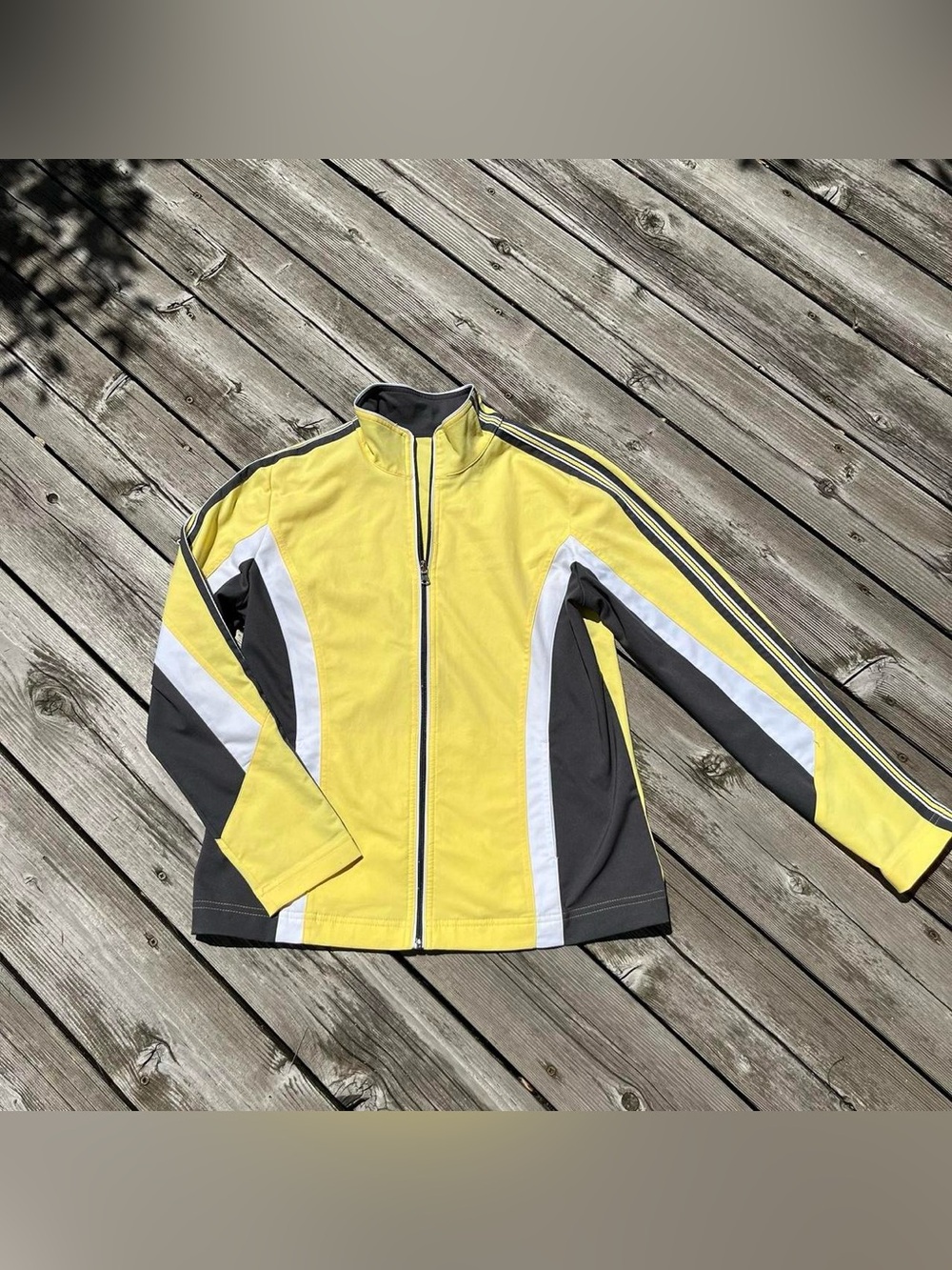 Yellow & Gray Performance Zip-Front Jacket